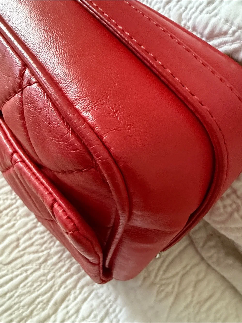 Chanel Quilted Red Chain-Handle Shoulder Bag